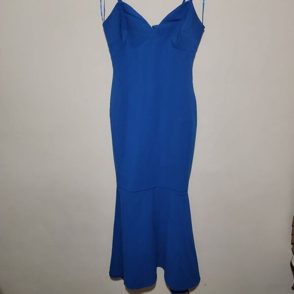 Likely Christiana Slip Gown Dress Flounce Hem Dress - Picture 2 of 7